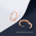 Trendy Twisted Gold Plated Sterling Silver 925 Earrings